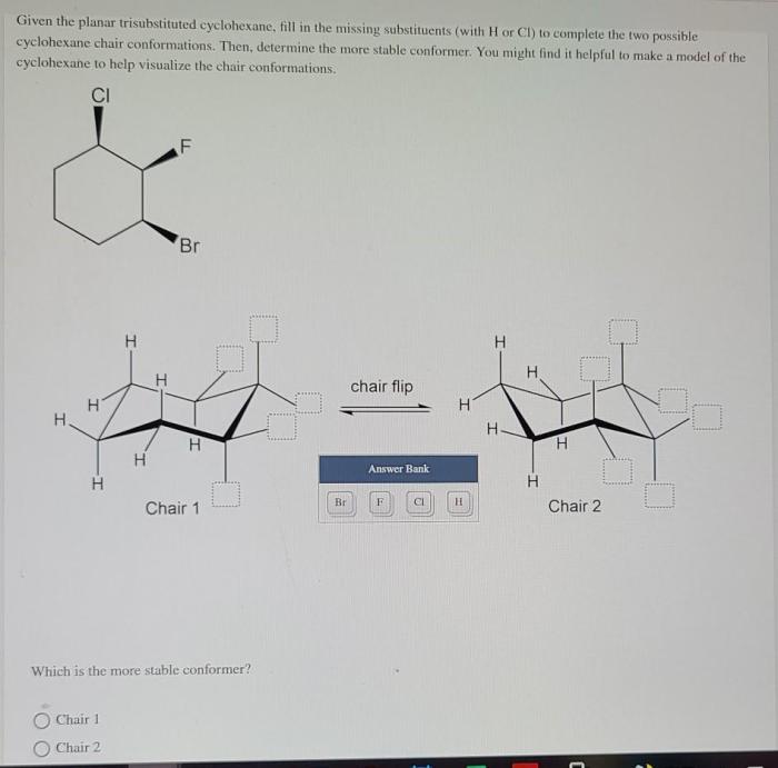 Trisubstituted planar cyclohexane conformations transcribed